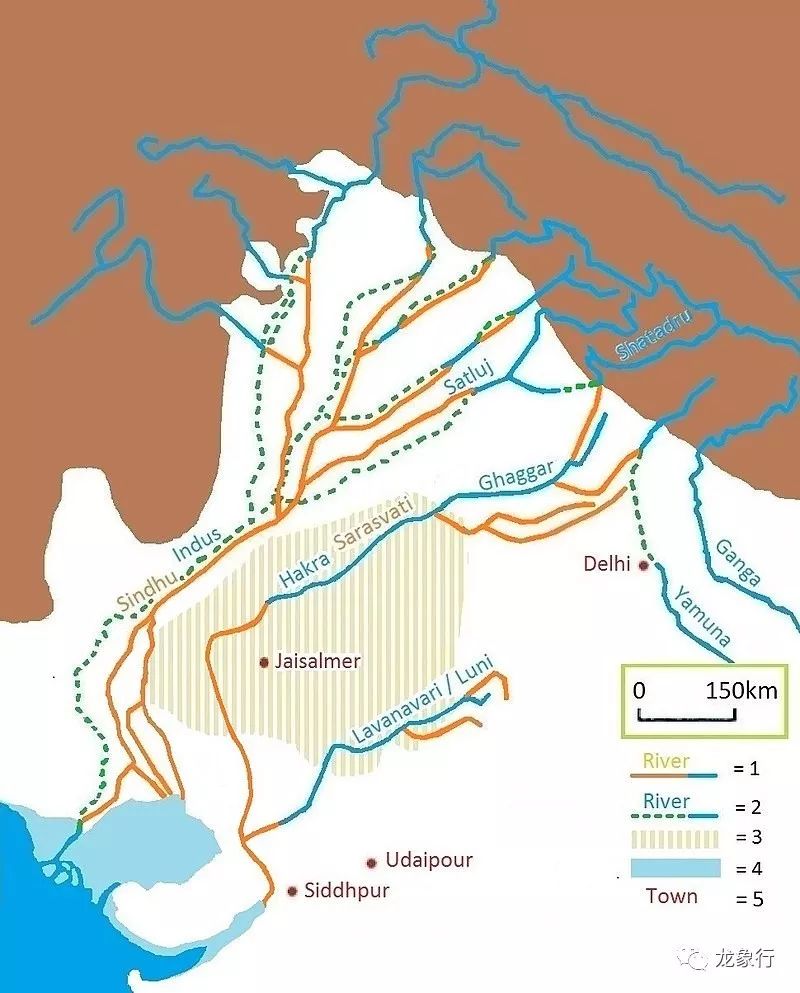 由于河流改道的原因,目前属于河支流的萨特累季河satluj在五千多