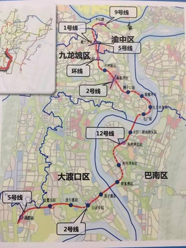 还有3条轻轨线路将带动巴南交通发展 5号线支线 经白居寺长江大桥图片