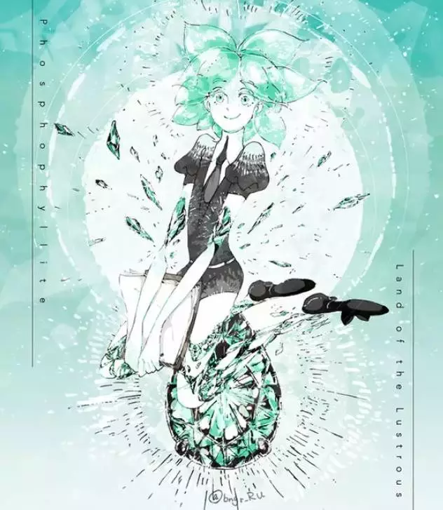 磷叶石(phosphophyllite) cv:黑泽朋世硬度3.5.