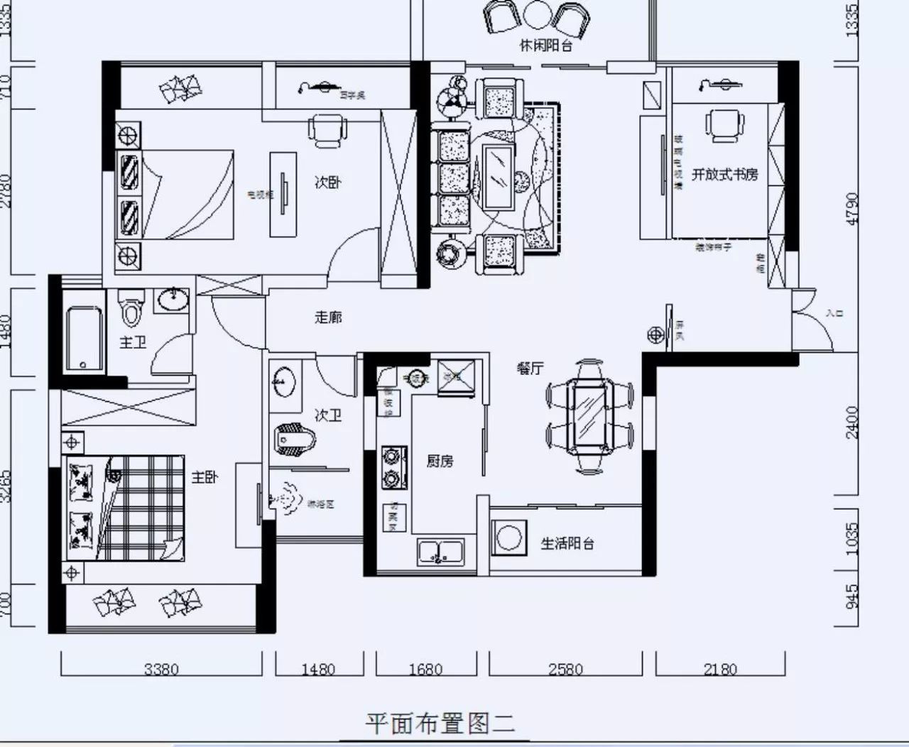 房屋结构平面图来看,黑色部分代表承重墙,非承重墙一般以虚线或细线