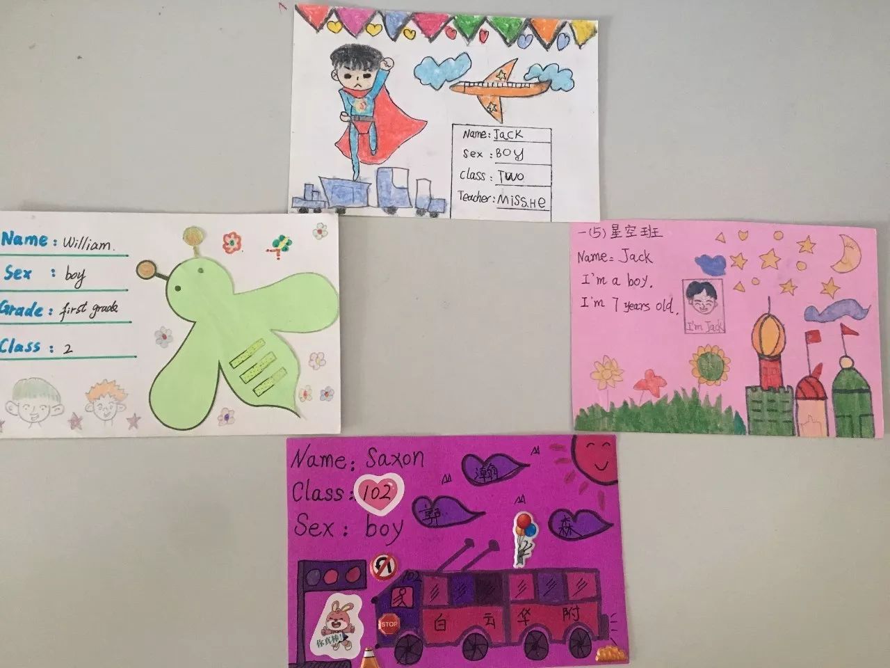 【创意作业】小学生设计英语名片,让孩子从小喜欢英语!