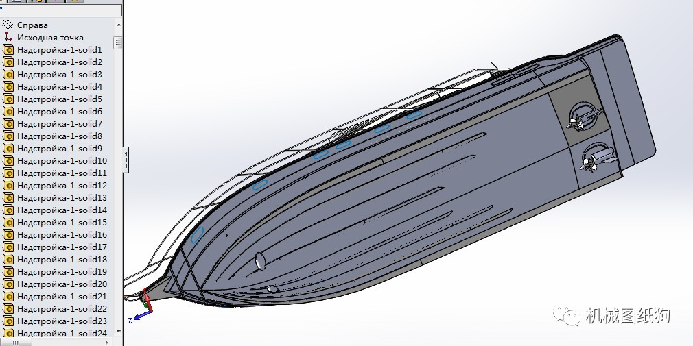 【海洋船舶】小型双层游艇图纸 solidworks设计