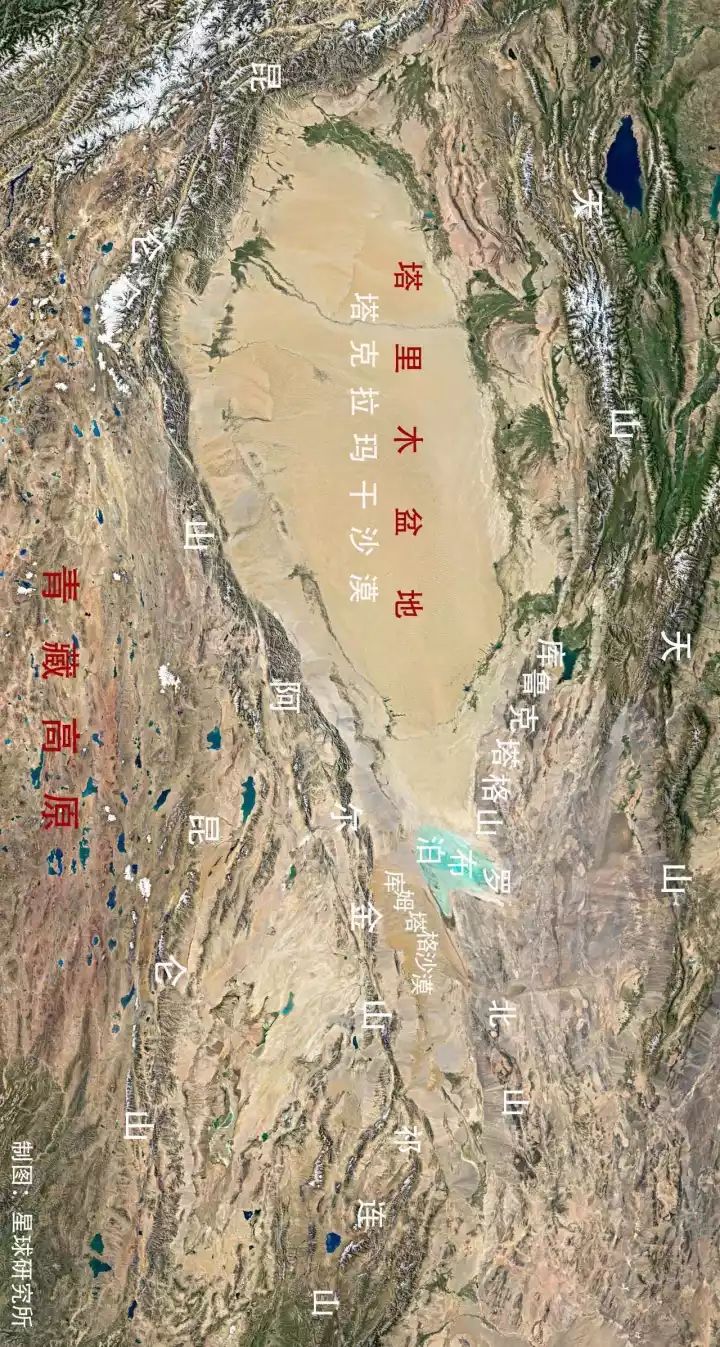 荒原 盆地最东缘的罗布泊亦是其中之一(下图为罗布泊与塔里木盆地