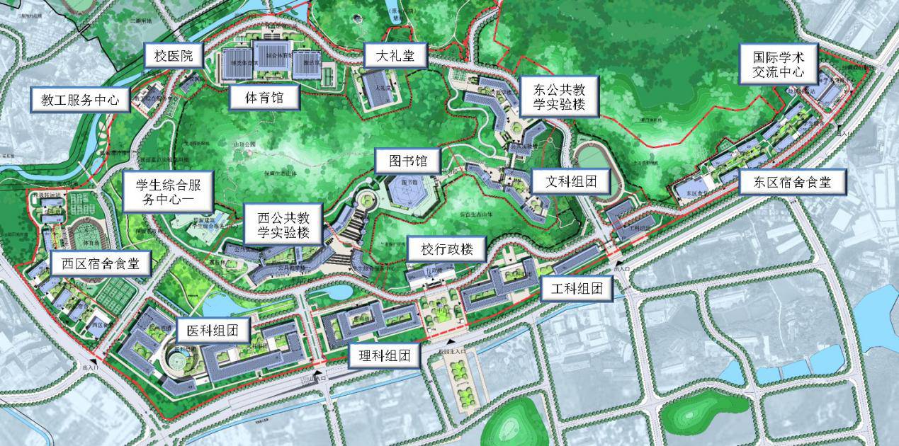 深圳校区一期建筑分布图 "医理工文"是中山大学的四大国家重点图片