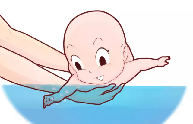 尽管新生宝宝就有游泳反射,但因为安全等原因,不建议3个月以下的宝宝