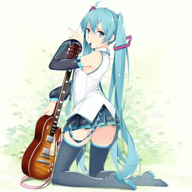 吉他女孩初音高清动漫图片