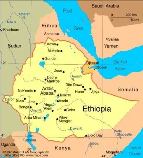 1995年,埃塞俄比亚将区域重新划分,我们所熟悉的耶