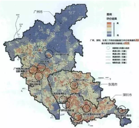 " 多点支撑",广深科技创新走廊规划了37个创新节点,其中广州13个,深圳