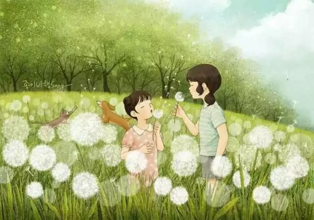 韩国唯美插画《姐姐妹妹》,看得都想生二胎了