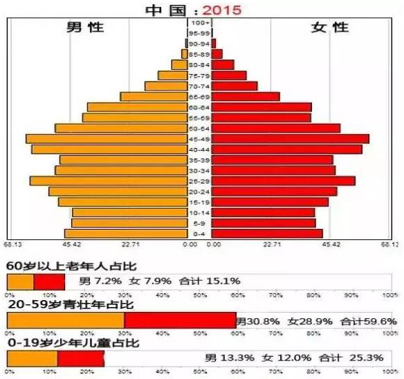 2015年中国人口金字塔