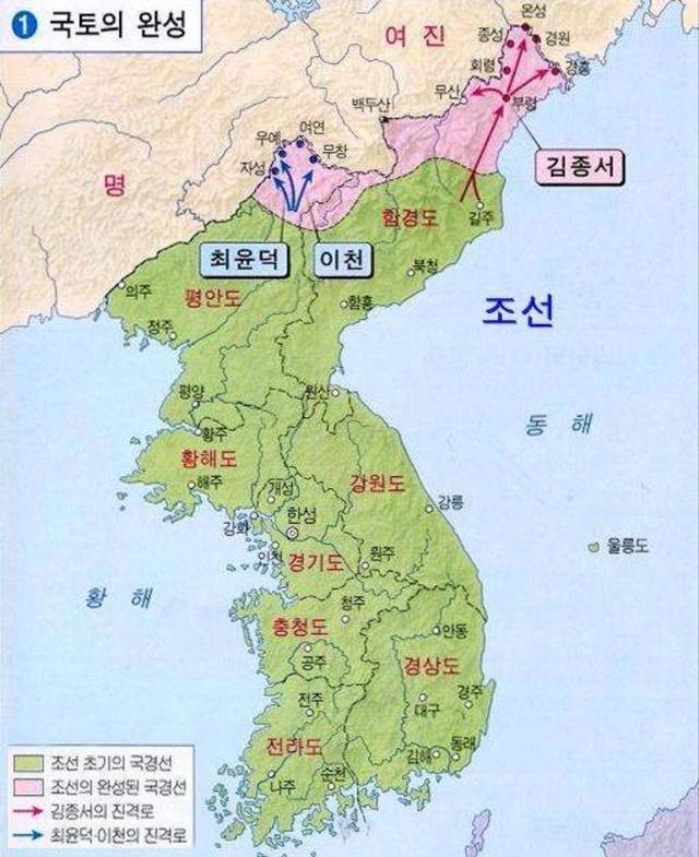 蚕食明朝疆土的朝鲜王朝,不断北进到鸭绿江图们江图片
