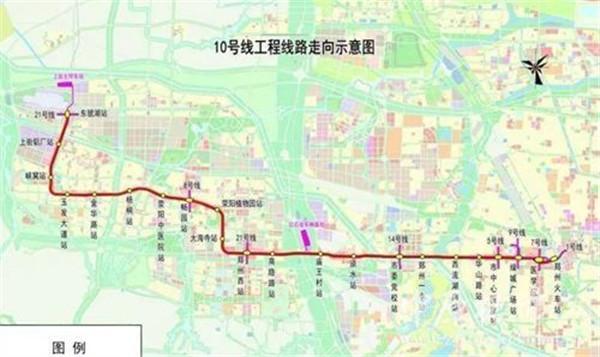 绿化带已拆除.郑州地铁10号线荥阳中原西路段站点开工