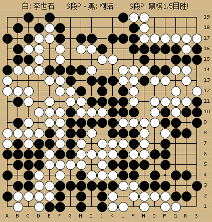 柯洁vs李世石 最后的动棋棋谱图片
