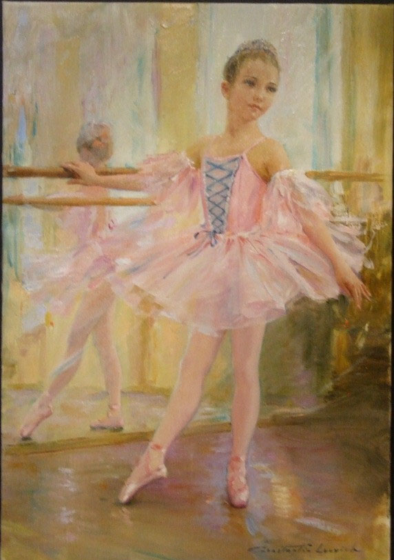 跳芭蕾的女孩 俄罗斯constantine.lvovich油画欣赏