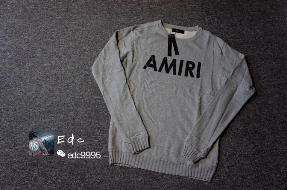 洛杉矶高街风格新品牌 amiri logo做旧卫衣