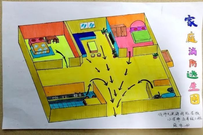 潍坊市中小学生家庭消防疏散逃生路线图绘画大赛评选啦家长们快看看你