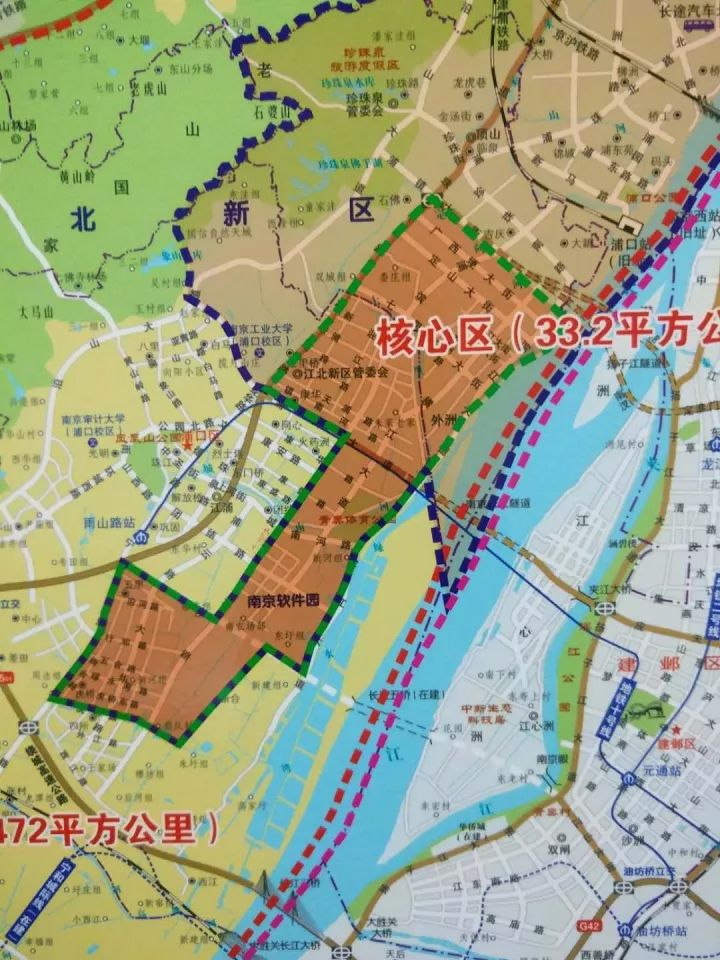 南京江北新区最新区划地图六合大厂浦口八卦洲定位曝光