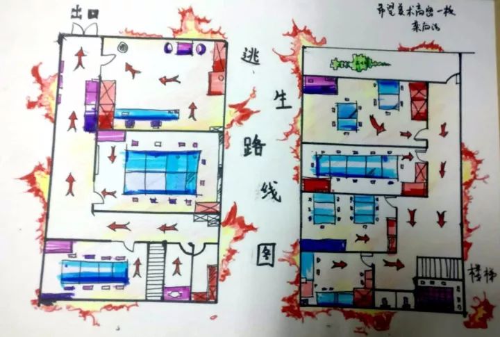 潍坊市中小学生家庭消防疏散逃生路线图绘画大赛评选啦!