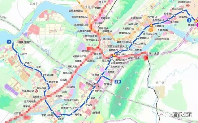 龙兴路站(间隔930米—梨湾路站(间隔1020米—龙头路站(间隔1080