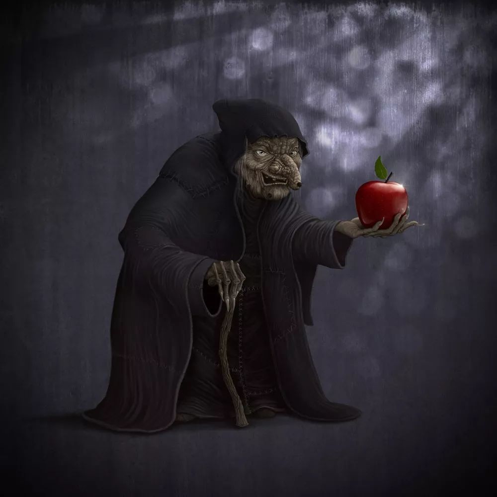▼手拿毒苹果请你品尝的"巫婆",问你敢不敢吃.