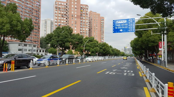 吴中路公交专用道今起正式启用 西向东方向车辆通行速度明显提升