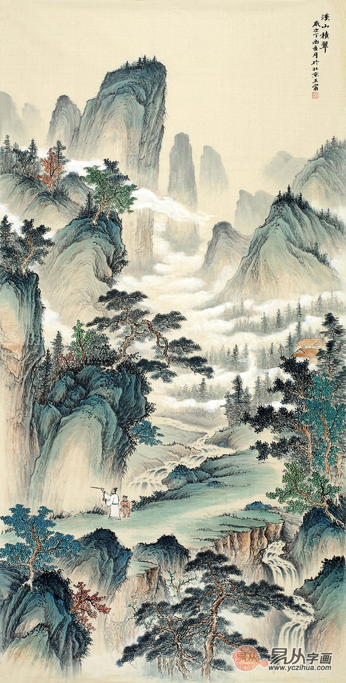 正文 进门挂什么画对家里好-山水画选择三 王宁的此幅仿古山水画