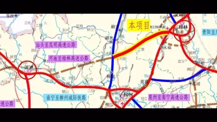 "纵5"桂林经柳州至南宁高速公路第二通道哦!