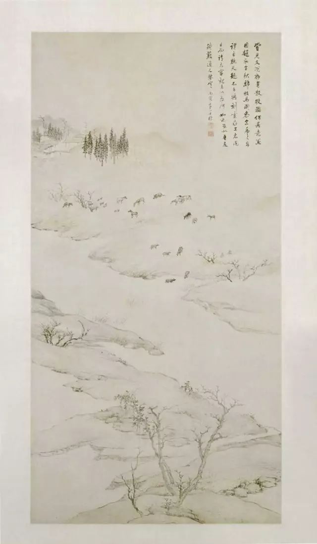 3×5034cm 北京故宫博物院藏查士标《江上雨峰图 水墨纸本 191.