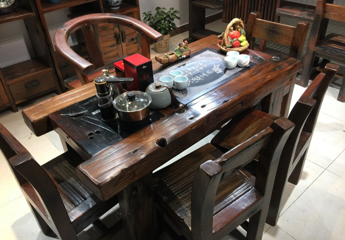 红木实木功夫茶桌和茶具,喝茶自然,理想喝茶的工具