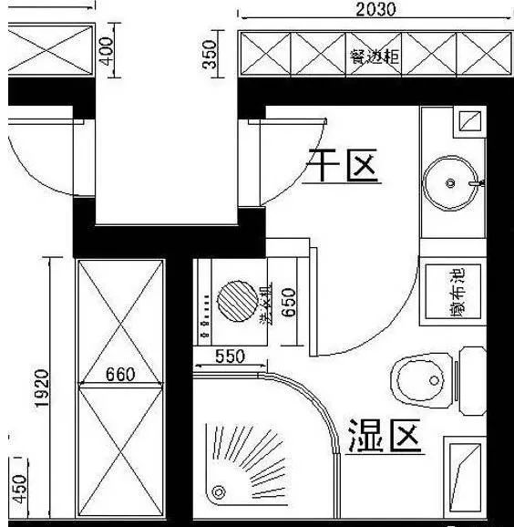 无障碍卫生间平面图