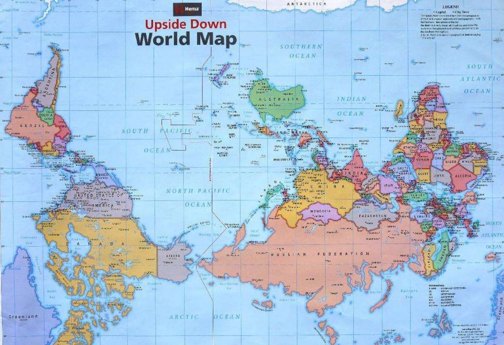 上南下北的澳大利亚版世界地图图片