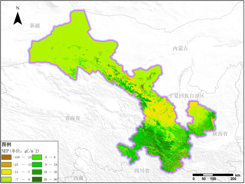 2008年1月反演甘肃省净生产力(nep)分布图其中npp为净初级生产力,rh为