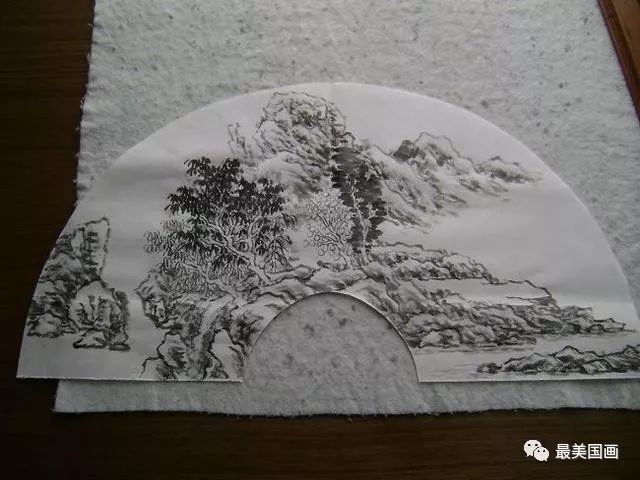 山水画 扇面步骤