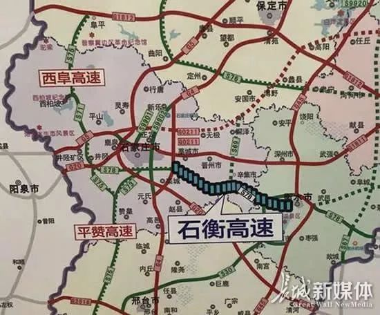 石衡高速公路简易路线示意图