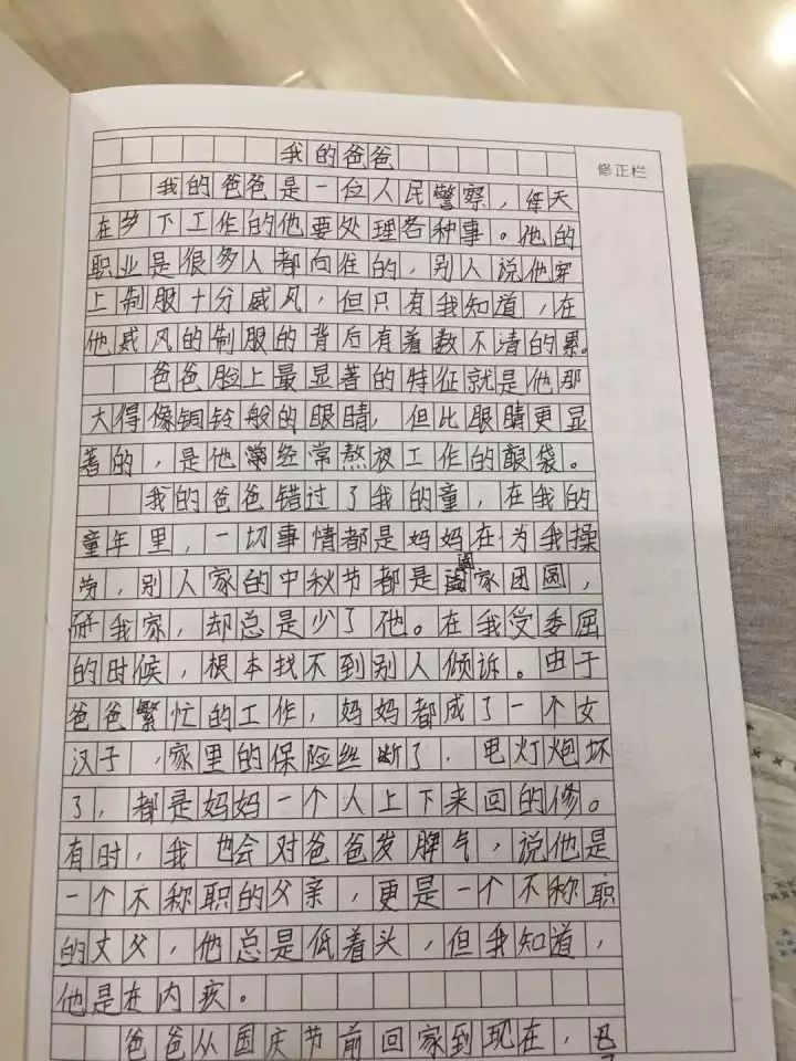 岳西警宝的作文《我的爸爸》,看哭了多少蜀黍