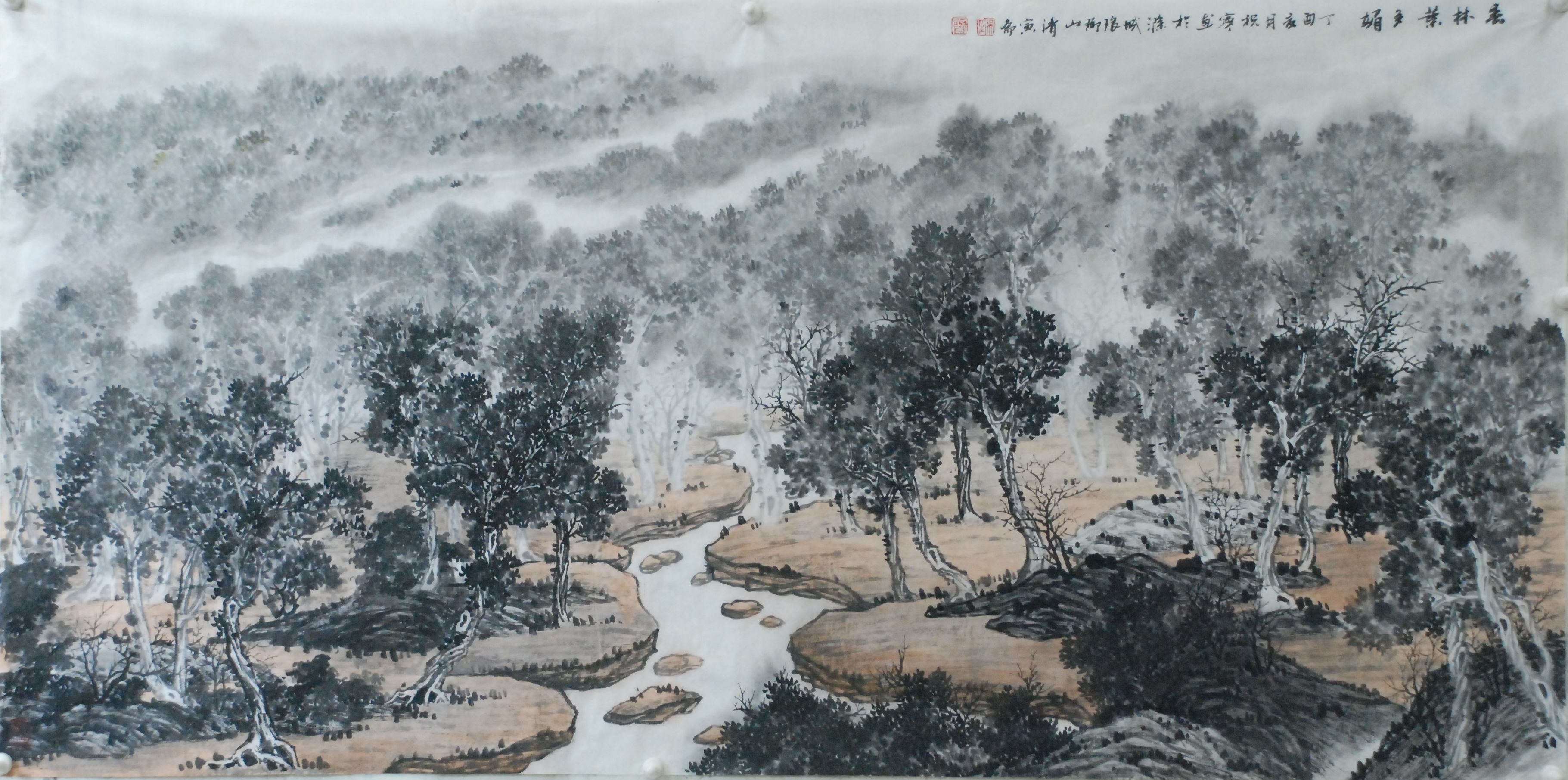 c著名画家胡业清先生胡业请,1965年生于合肥岱山湖,现居安徽全椒,设