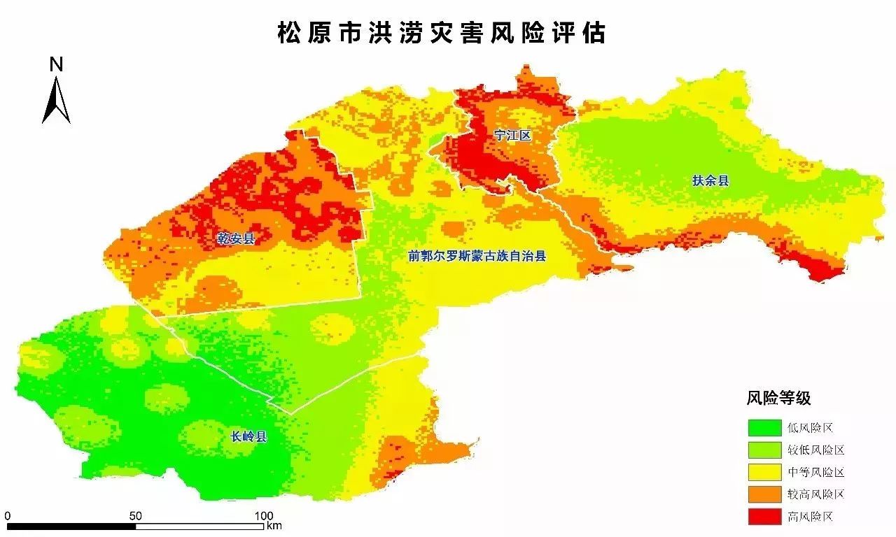 【遥感应用】松原市洪涝灾害风险评估图片