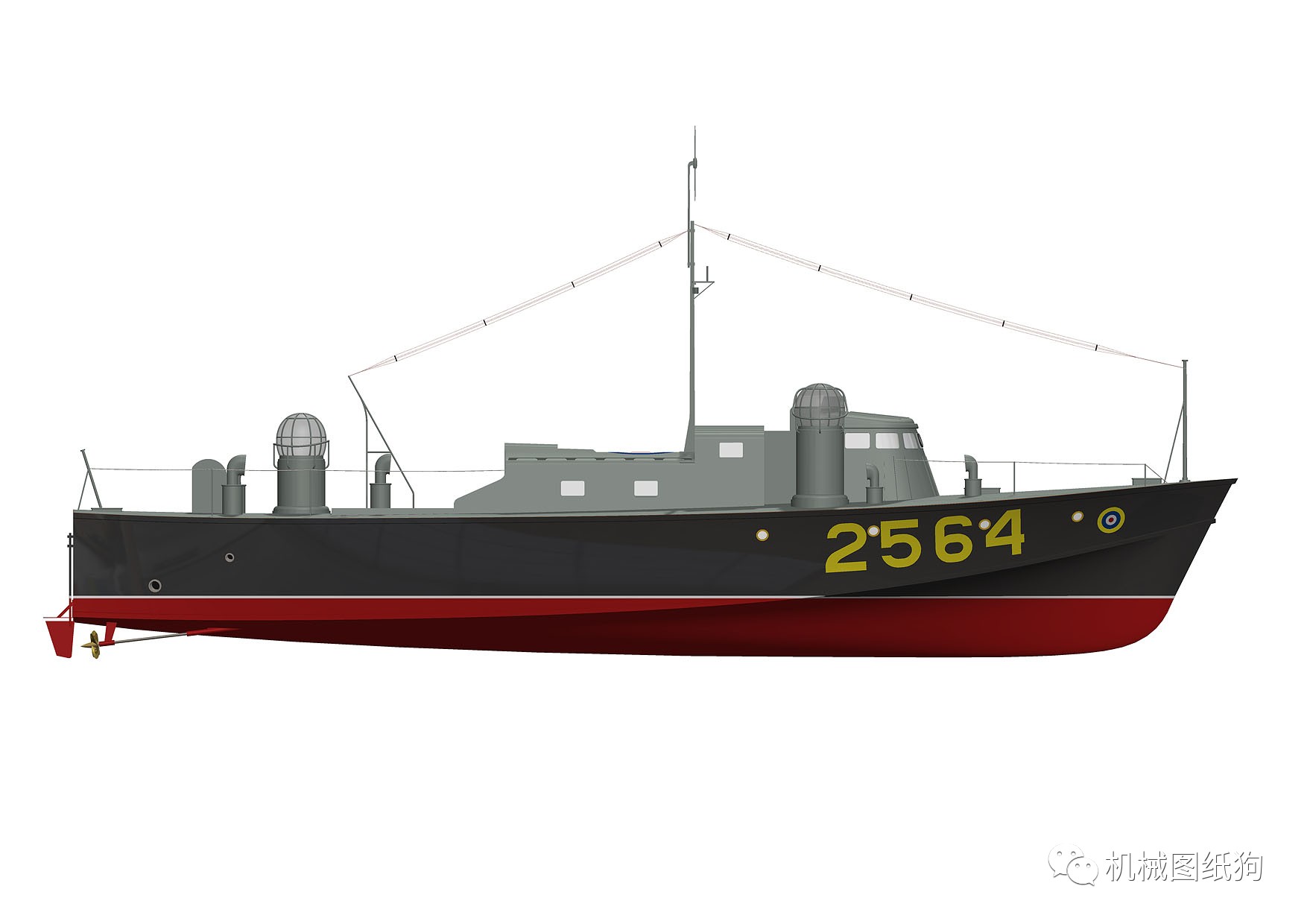 【海洋船舶】vosper 73英尺高速快艇图纸 solidworks设计 附step格式