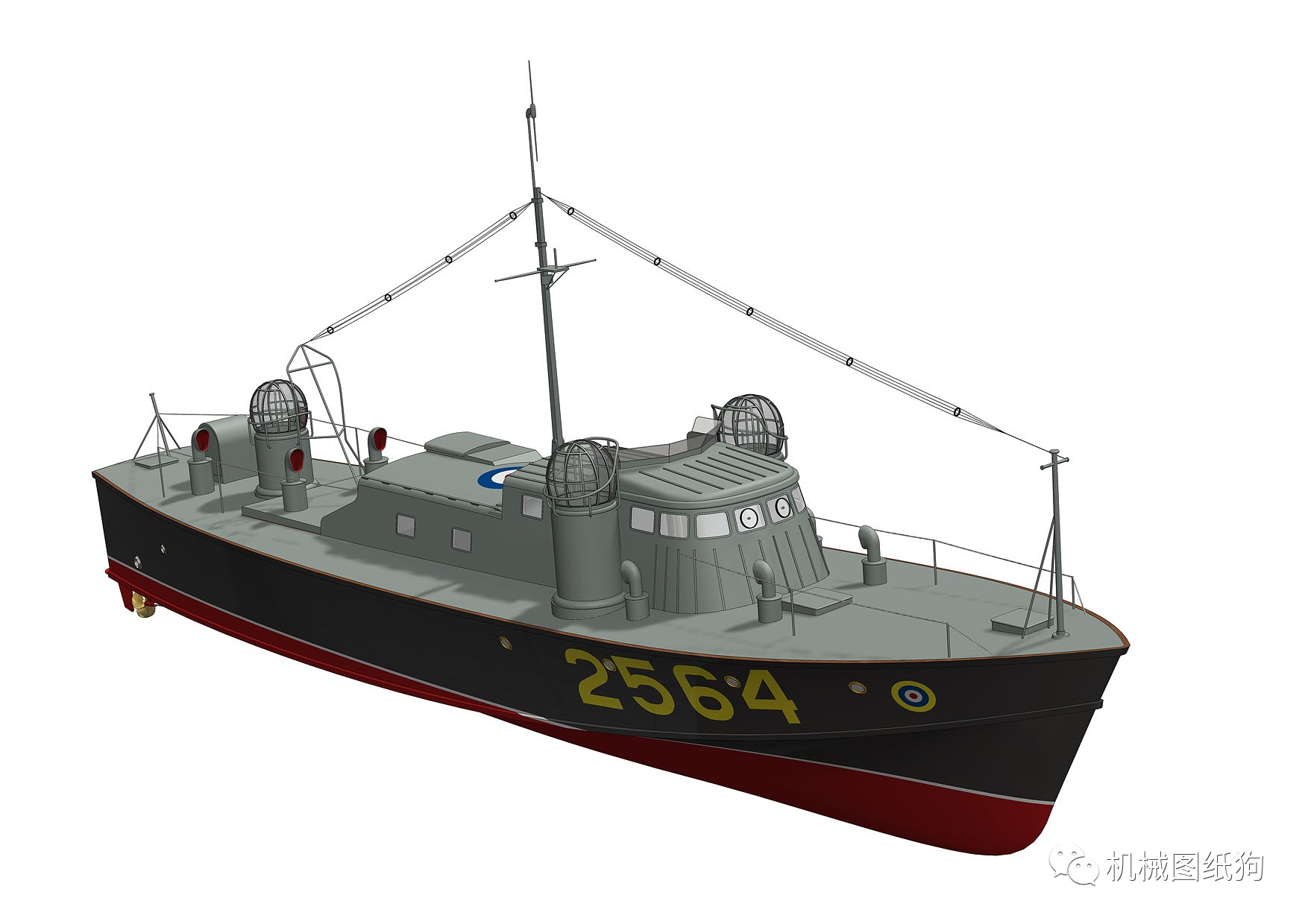 【海洋船舶】PANAIR Petersen快艇结构3D图纸 STEP格式_船舶_海洋-仿真秀干货文章