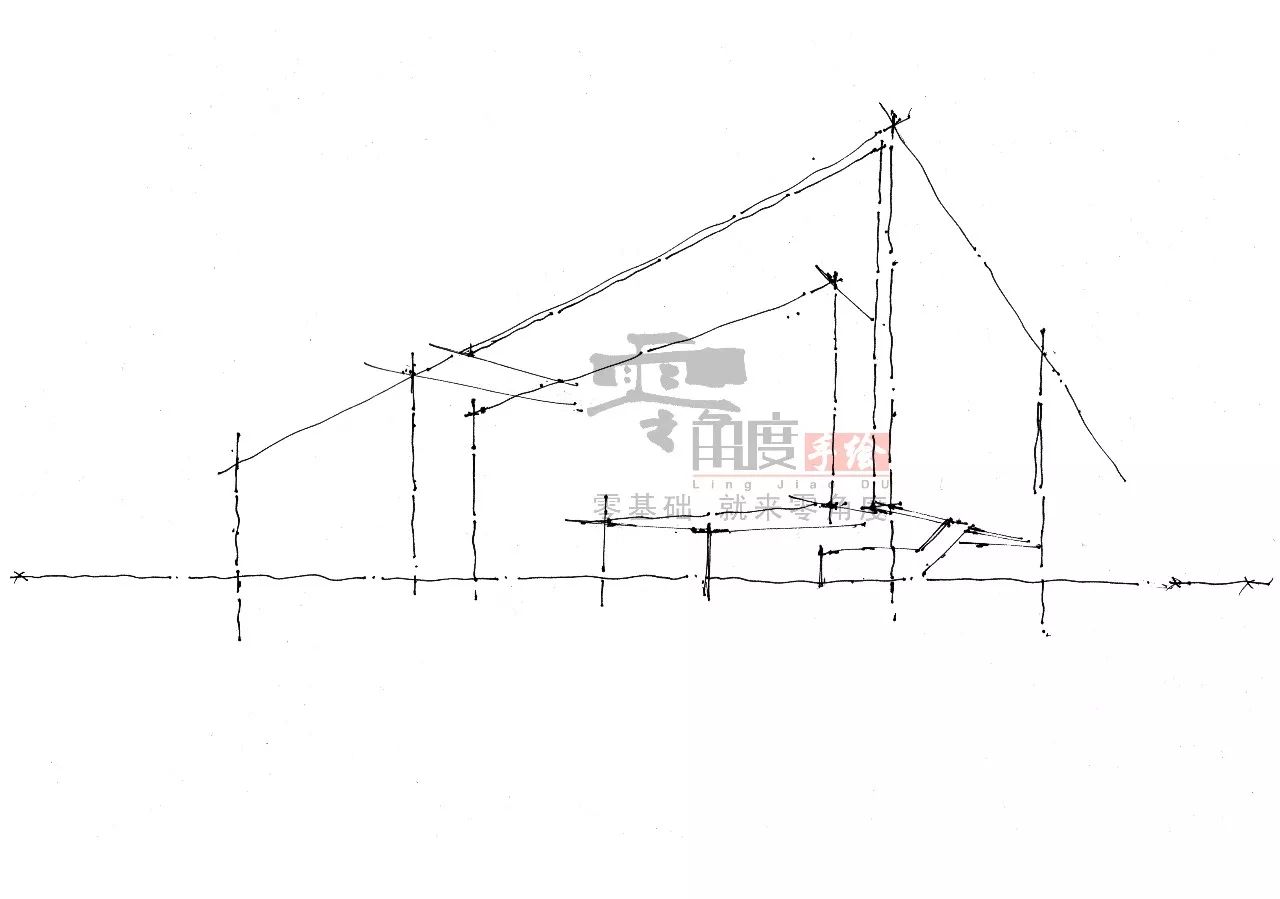 实况录像回顾 | 陈立飞老师 手绘解析建筑体块光影网络课,示范步骤图