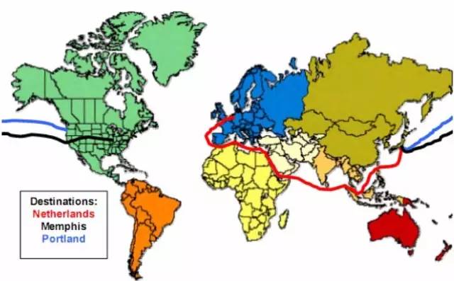 图1 美洲,欧洲至日本海运航线图图2 海运过程中集装箱内的温度和湿度