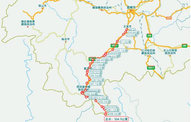 385km, 是沿边铁路的组成部分 机场航空网建设 澜沧景迈机场已建成