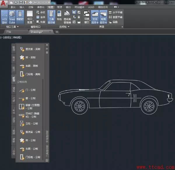 autocad2018中如何快速调入各种图符