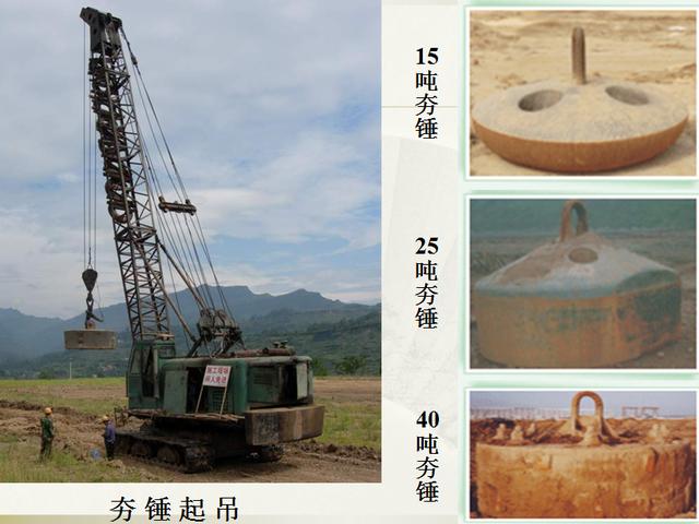 提升几十吨重的夯锤砸向地面会是怎样的效果地基的强夯处理