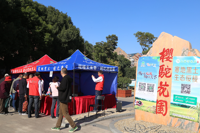 绥化五谷杂粮下江南绥棱团队在南京市樱驼花园小区做地推活动