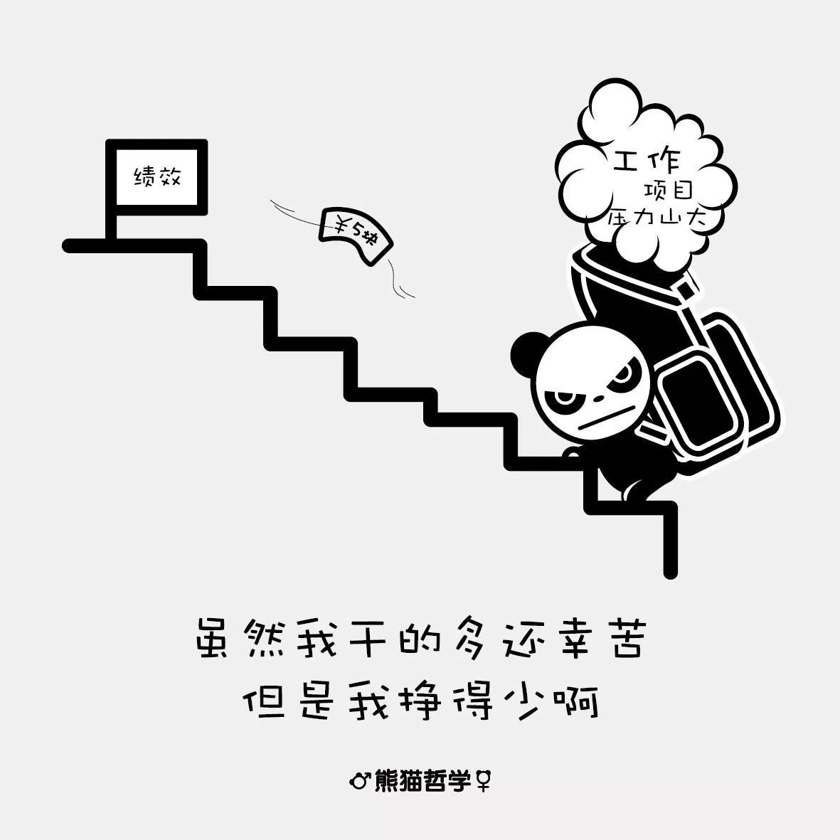 熊猫哲学世上无难事只要肯放弃