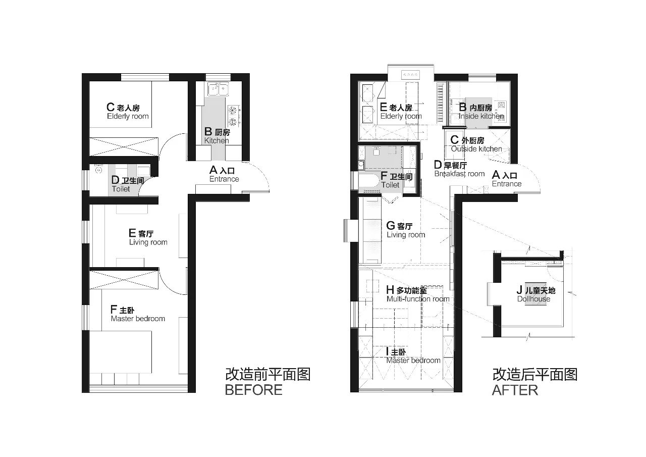 90平方房子纸(长11米宽7.2米)一厅三房如何设计_一起装修网