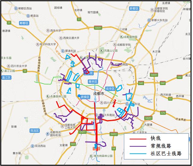 新开线路40条 成都三环至绕城及延伸区域常规公交线网