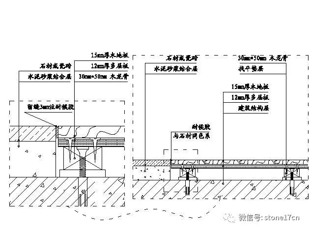 7,地面木地板与门槛石界面收口节点