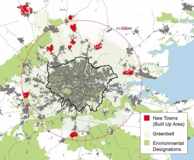 大伦敦及外围新城建成区范围 (资料来源:quod andshelter)